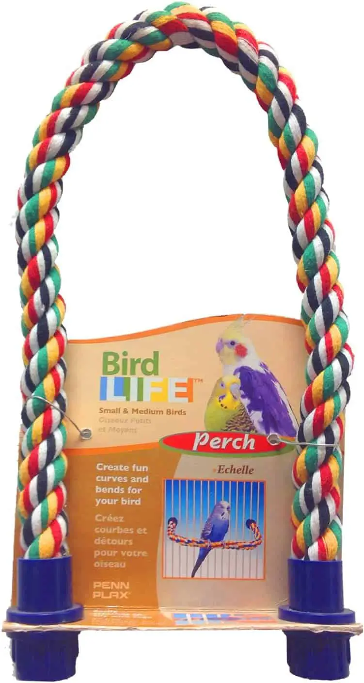 Bird Life Multicolored and Flexible Rope Perch